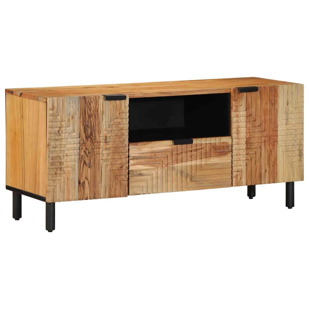 TV-Schrank mit Regal Braun 105 x 33,5 x 46 cm Massivholz Akazie