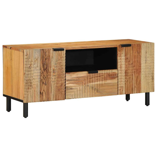 TV-Schrank mit Regal Braun 105 x 33,5 x 46 cm Massivholz Akazie