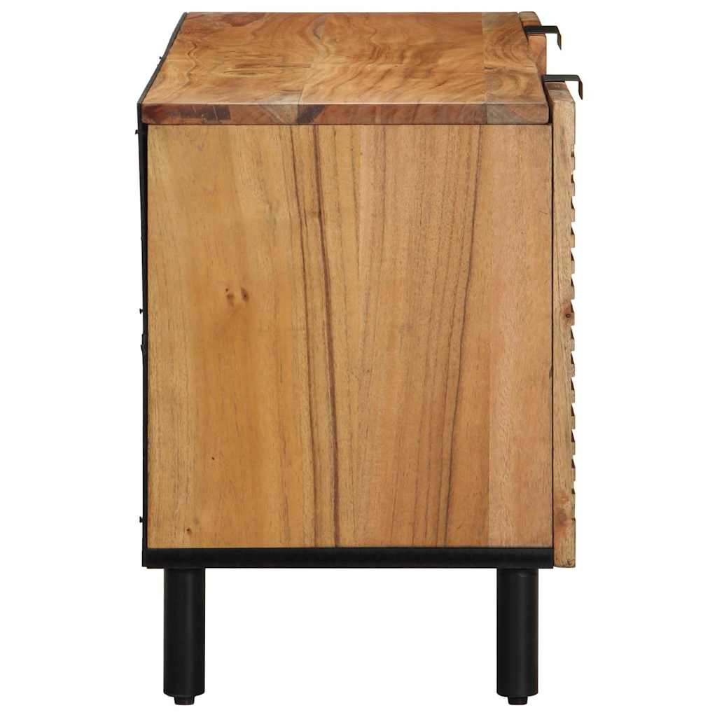 TV-Schrank mit Regal Braun 105 x 33,5 x 46 cm Massivholz Akazie