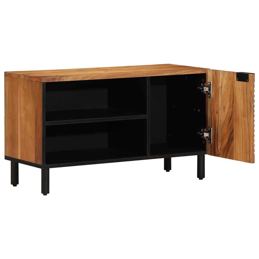 TV-Schrank mit Regal Braun 80 x 31,5 x 46 cm Massivholz Akazie