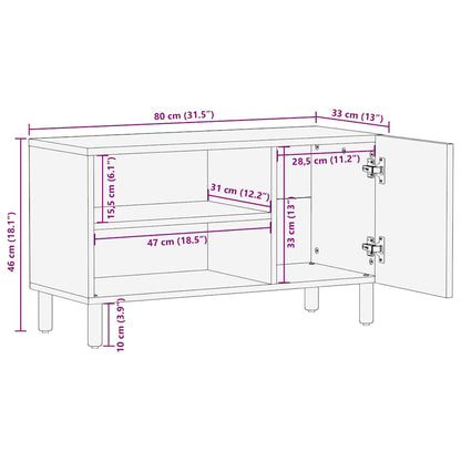 TV-Schrank mit Regal Braun 80 x 31,5 x 46 cm Massivholz Akazie