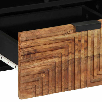 TV-Schrank mit Regal Braun 100 x 33.5 x 46 cm Massivholz Akazie