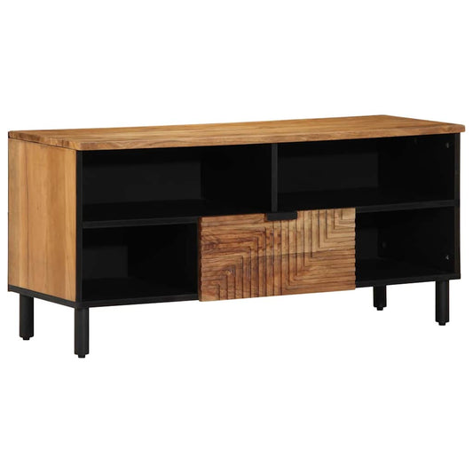 TV-Schrank mit Regal Braun 100 x 33.5 x 46 cm Massivholz Akazie