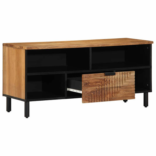 TV-Schrank mit Regal Braun 100 x 33.5 x 46 cm Massivholz Akazie