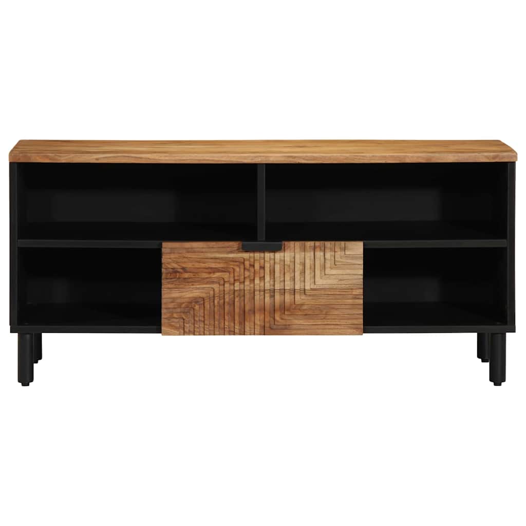 TV-Schrank mit Regal Braun 100 x 33.5 x 46 cm Massivholz Akazie
