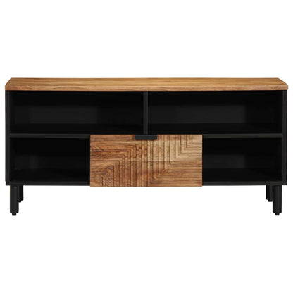 TV-Schrank mit Regal Braun 100 x 33.5 x 46 cm Massivholz Akazie