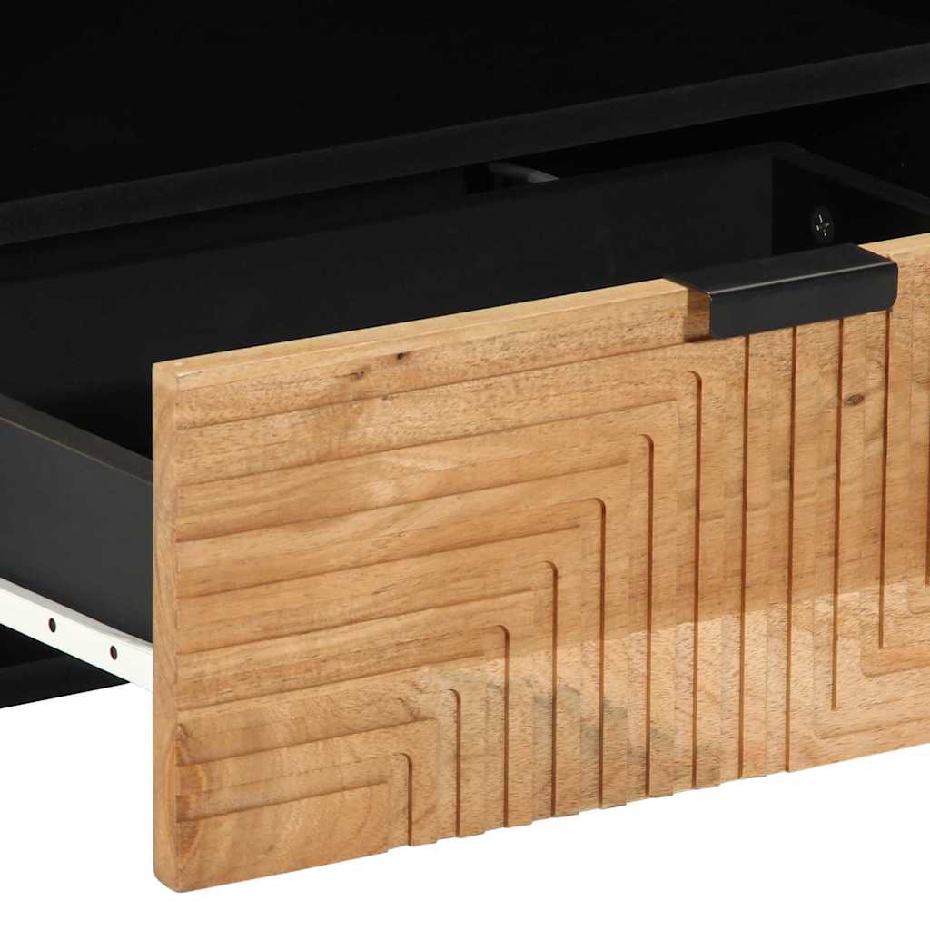 TV-Schrank mit Regal Braun 80 x 33.5 x 46 cm Massivholz Akazie