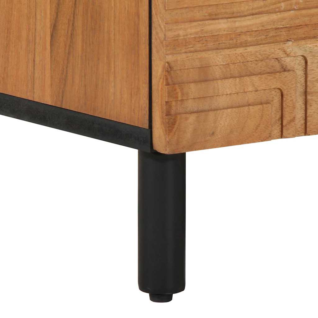 TV-Schrank mit Regal Braun 80 x 33.5 x 46 cm Massivholz Akazie