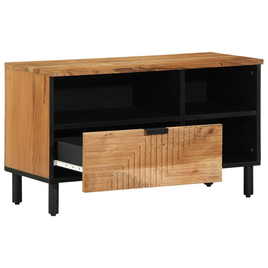 TV-Schrank mit Regal Braun 80 x 33.5 x 46 cm Massivholz Akazie