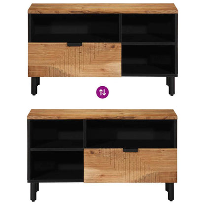 TV-Schrank mit Regal Braun 80 x 33.5 x 46 cm Massivholz Akazie