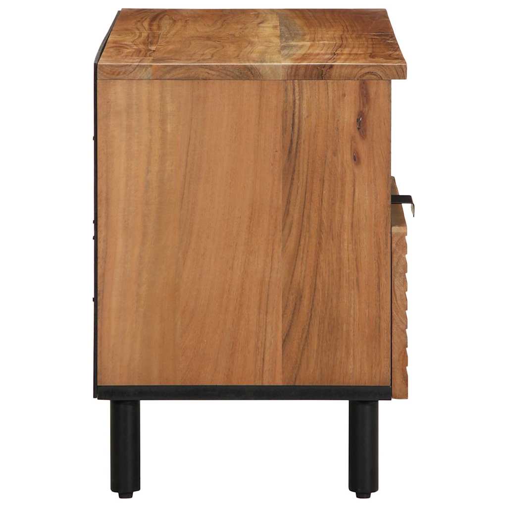 TV-Schrank mit Regal Braun 80 x 33.5 x 46 cm Massivholz Akazie