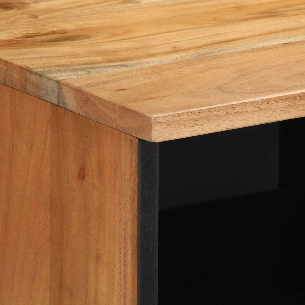 TV-Schrank mit Regal Braun 100 x 33.5 x 46 cm Massivholz Akazie