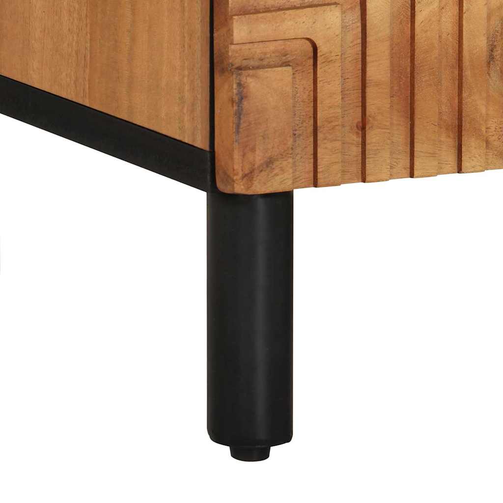 TV-Schrank mit Regal Braun 100 x 33.5 x 46 cm Massivholz Akazie
