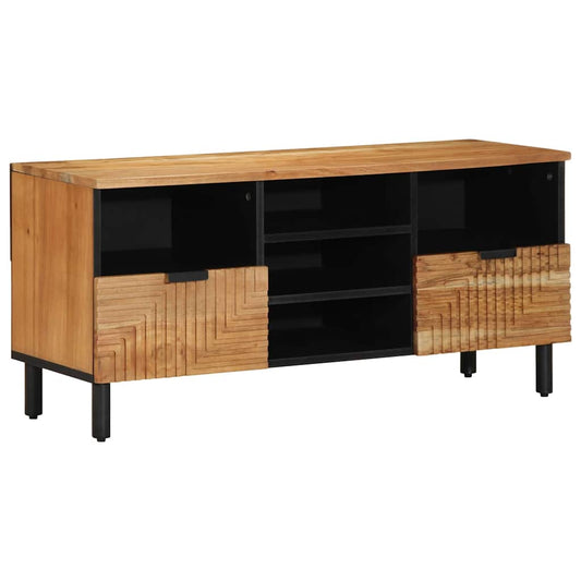 TV-Schrank mit Regal Braun 100 x 33.5 x 46 cm Massivholz Akazie