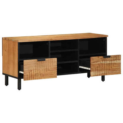 TV-Schrank mit Regal Braun 100 x 33.5 x 46 cm Massivholz Akazie