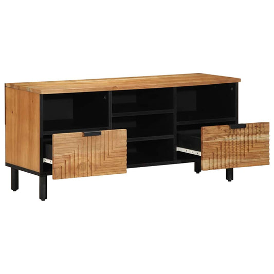 TV-Schrank mit Regal Braun 100 x 33.5 x 46 cm Massivholz Akazie