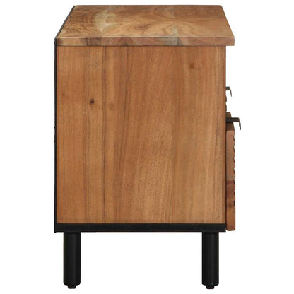 TV-Schrank mit Regal Braun 100 x 33.5 x 46 cm Massivholz Akazie