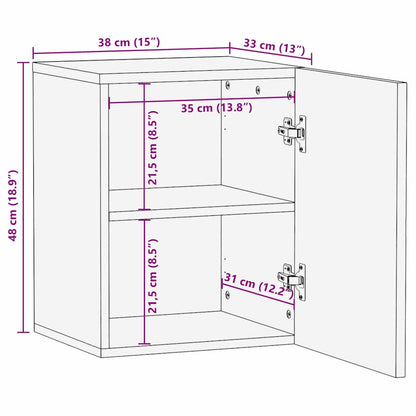 Badezimmer-Hängeschrank mit Regal Braun 38 x 33,5 x 48 cm