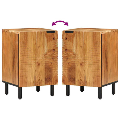 Badschrank mit Regal Braun 38 x 33.5 x 58 cm Massivholz Akazie