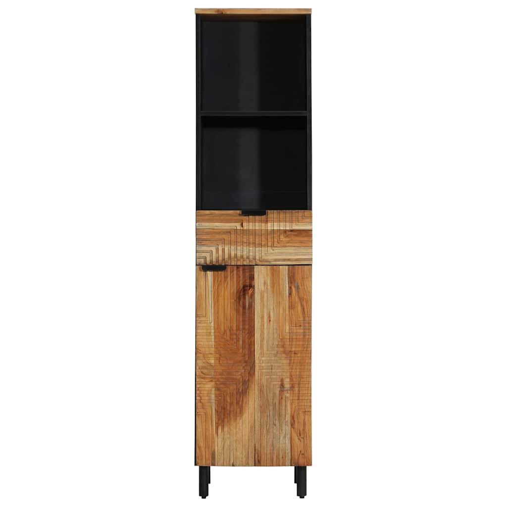 Waschbeckenschrank mit Regal Massivholz Akazie 38 x 33 x 160 cm