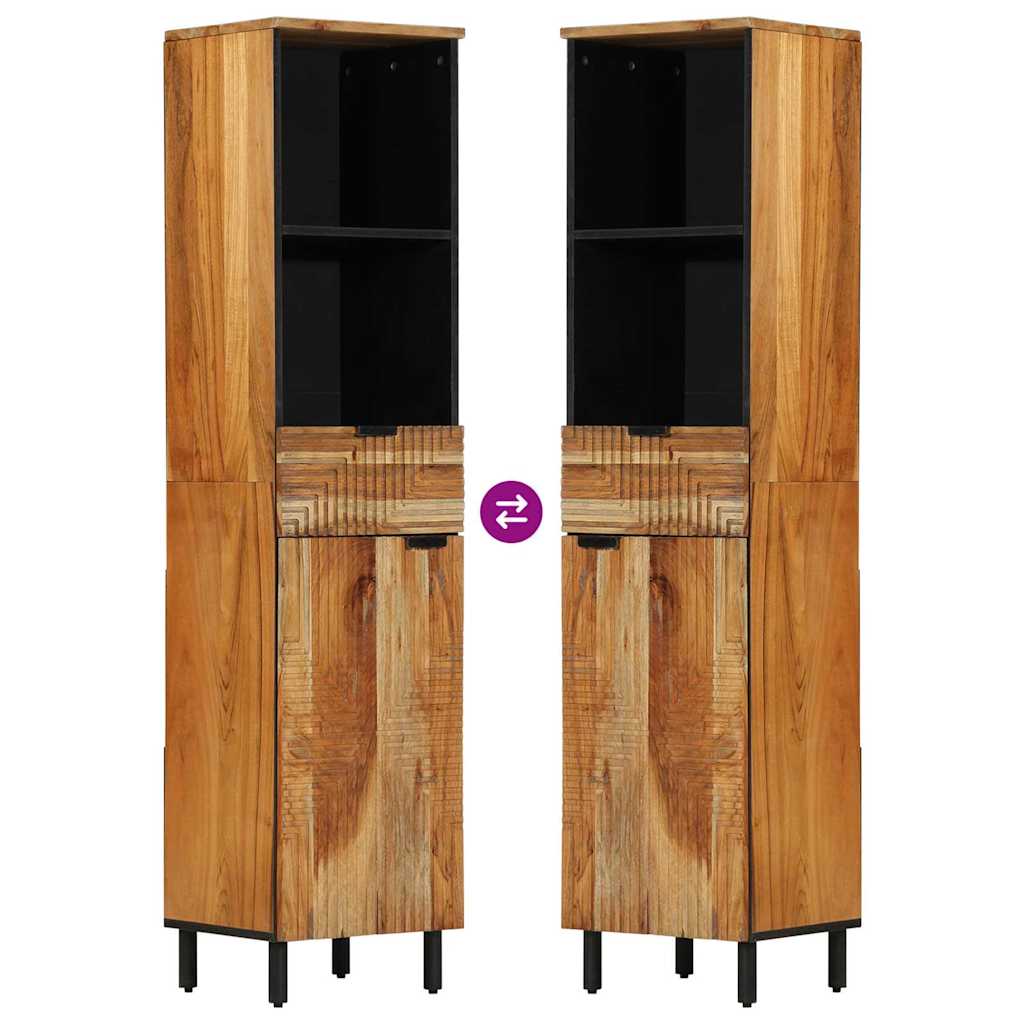 Waschbeckenschrank mit Regal Massivholz Akazie 38 x 33 x 160 cm