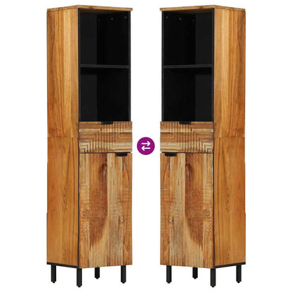 Waschbeckenschrank mit Regal Massivholz Akazie 38 x 33 x 160 cm