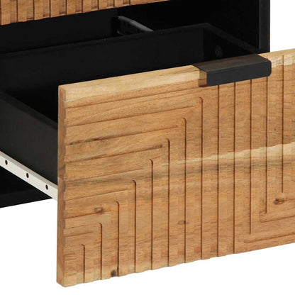 Sideboard mit Regal Braun 40 x 33 x 75 cm Massivholz Akazie
