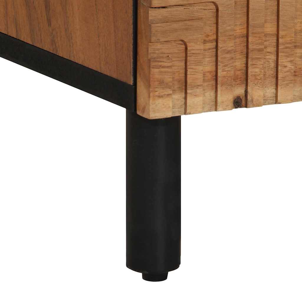 Sideboard mit Regal Braun 40 x 33 x 75 cm Massivholz Akazie