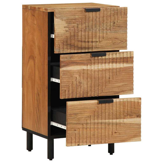 Sideboard mit Regal Braun 40 x 33 x 75 cm Massivholz Akazie