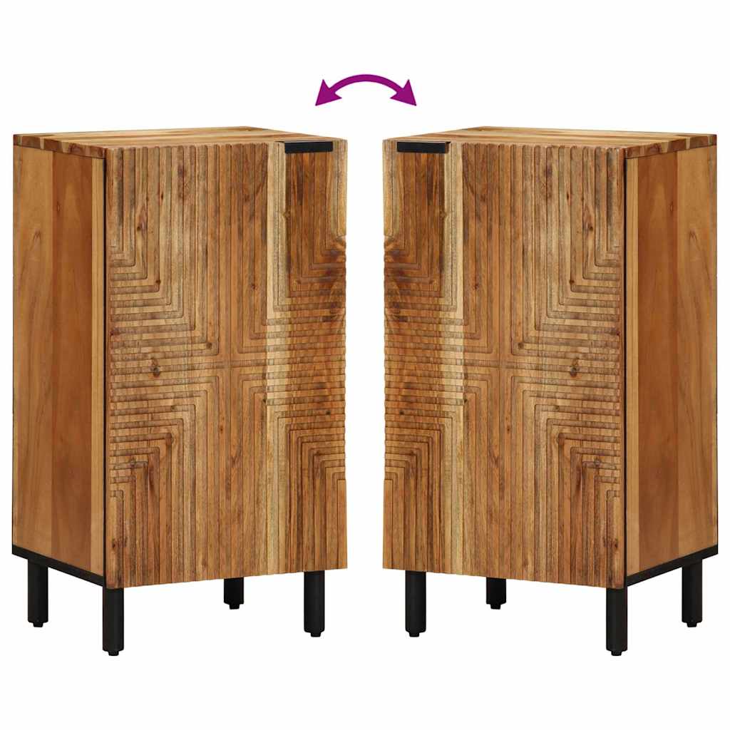 Sideboard mit Regal Braun 40 x 33 x 75 cm Massivholz Akazie