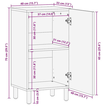 Sideboard mit Regal Braun 40 x 33 x 75 cm Massivholz Akazie
