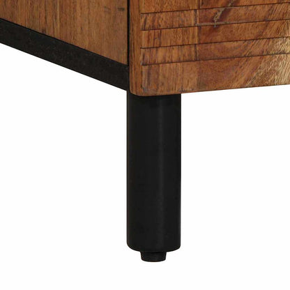 Sideboard mit Regal Braun 60 x 33 x 75 cm Massivholz Akazie
