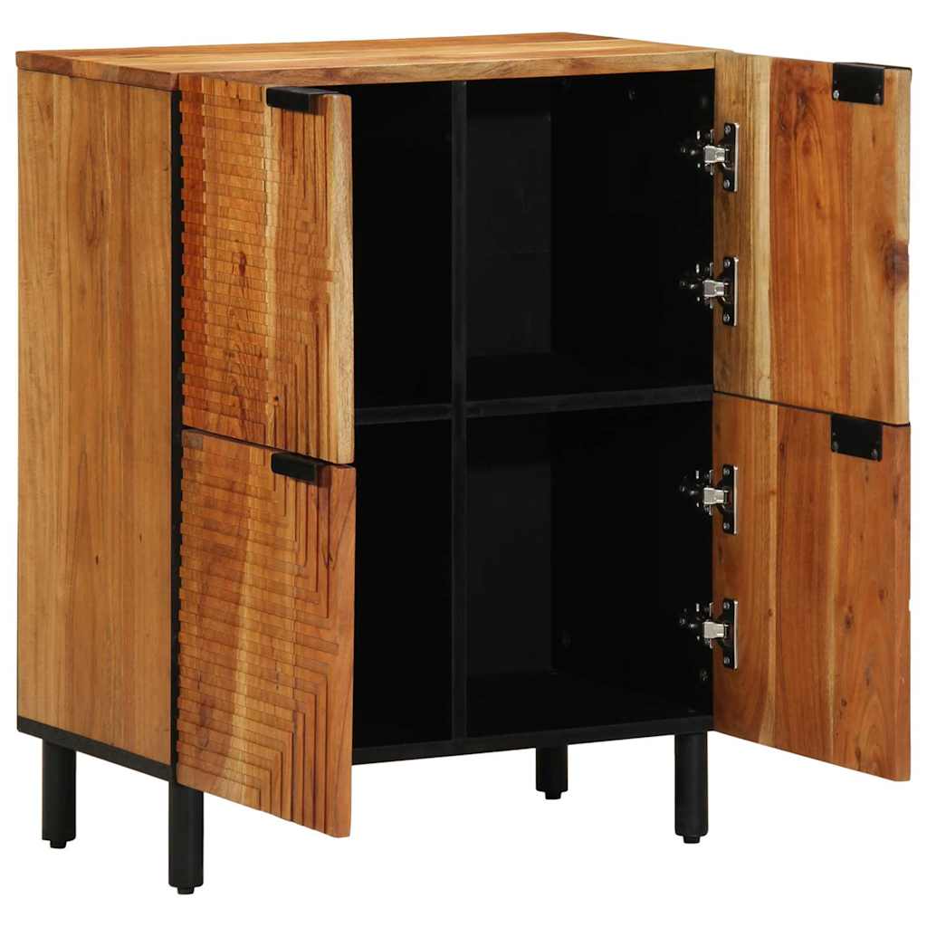 Sideboard mit Regal Braun 60 x 33 x 75 cm Massivholz Akazie