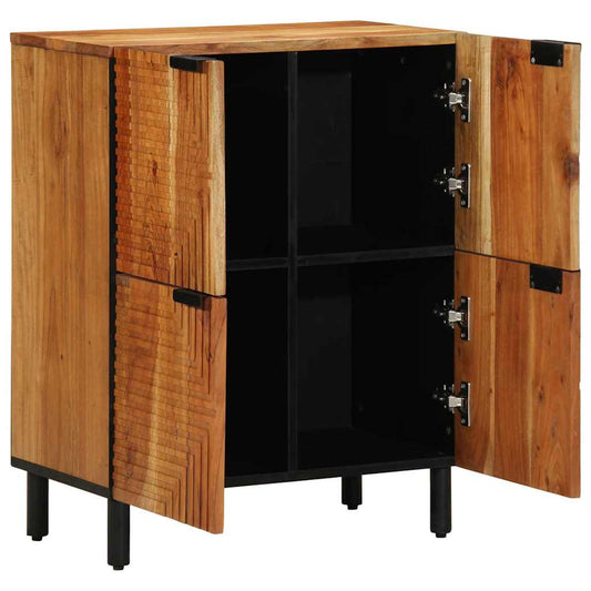 Sideboard mit Regal Braun 60 x 33 x 75 cm Massivholz Akazie