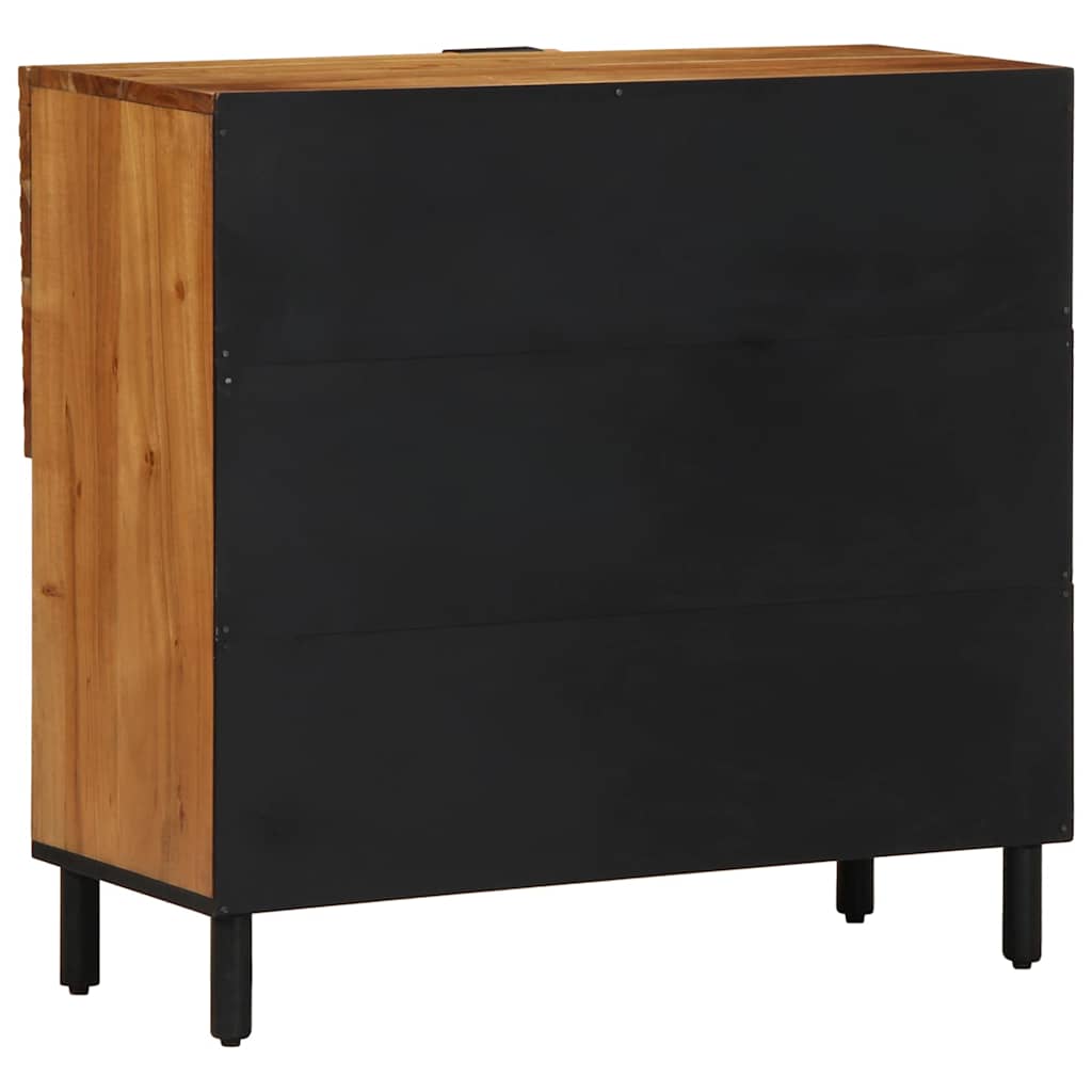 Sideboard mit Regal Braun 80 x 33 x 75 cm Massivholz Akazie