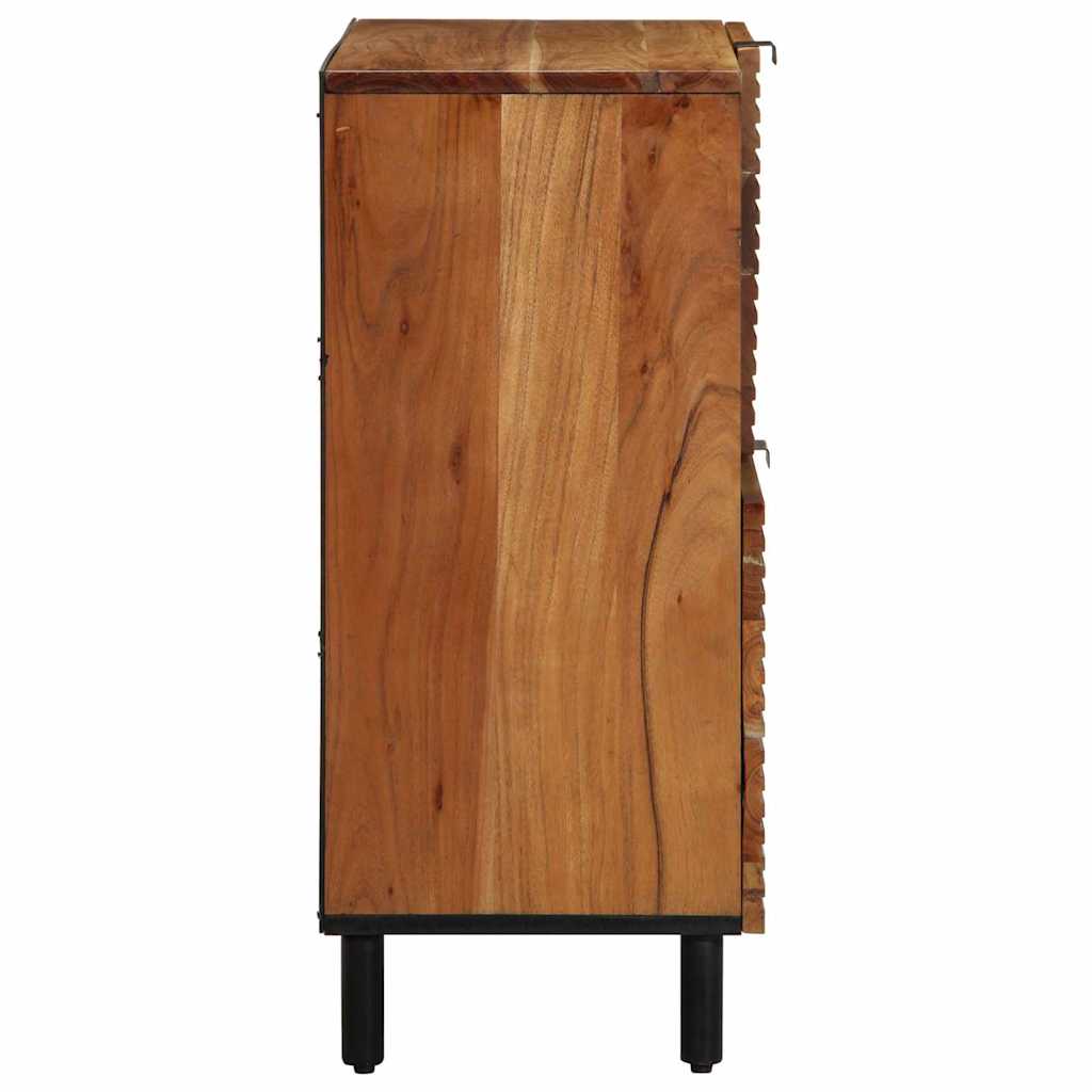 Sideboard mit Regal Braun 80 x 33 x 75 cm Massivholz Akazie