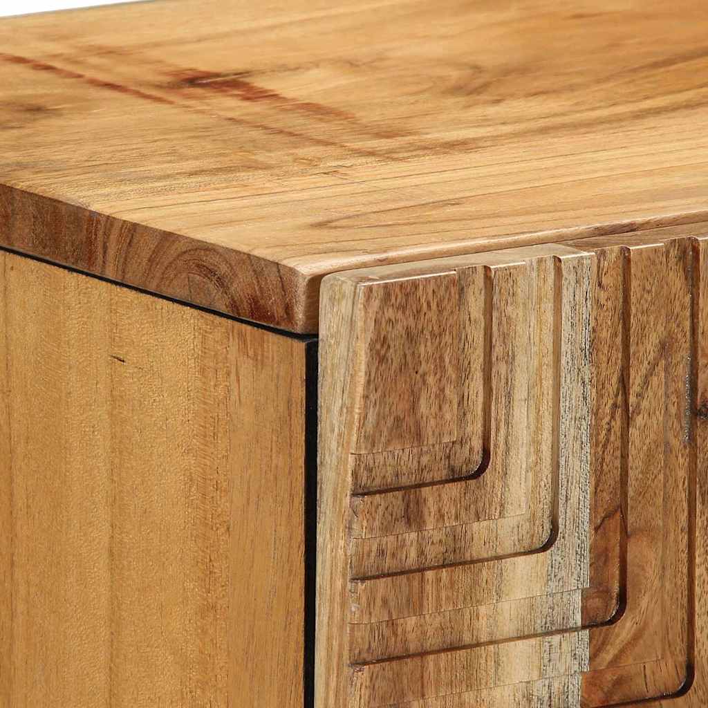 Sideboard mit Regal Braun 90 x 33 x 75 cm Massivholz Akazie