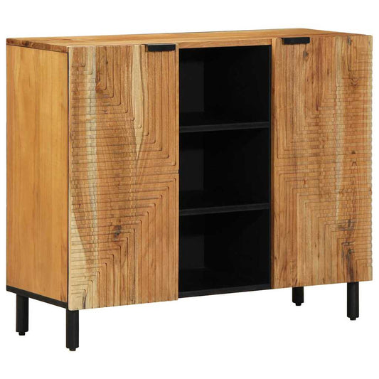 Sideboard mit Regal Braun 90 x 33 x 75 cm Massivholz Akazie