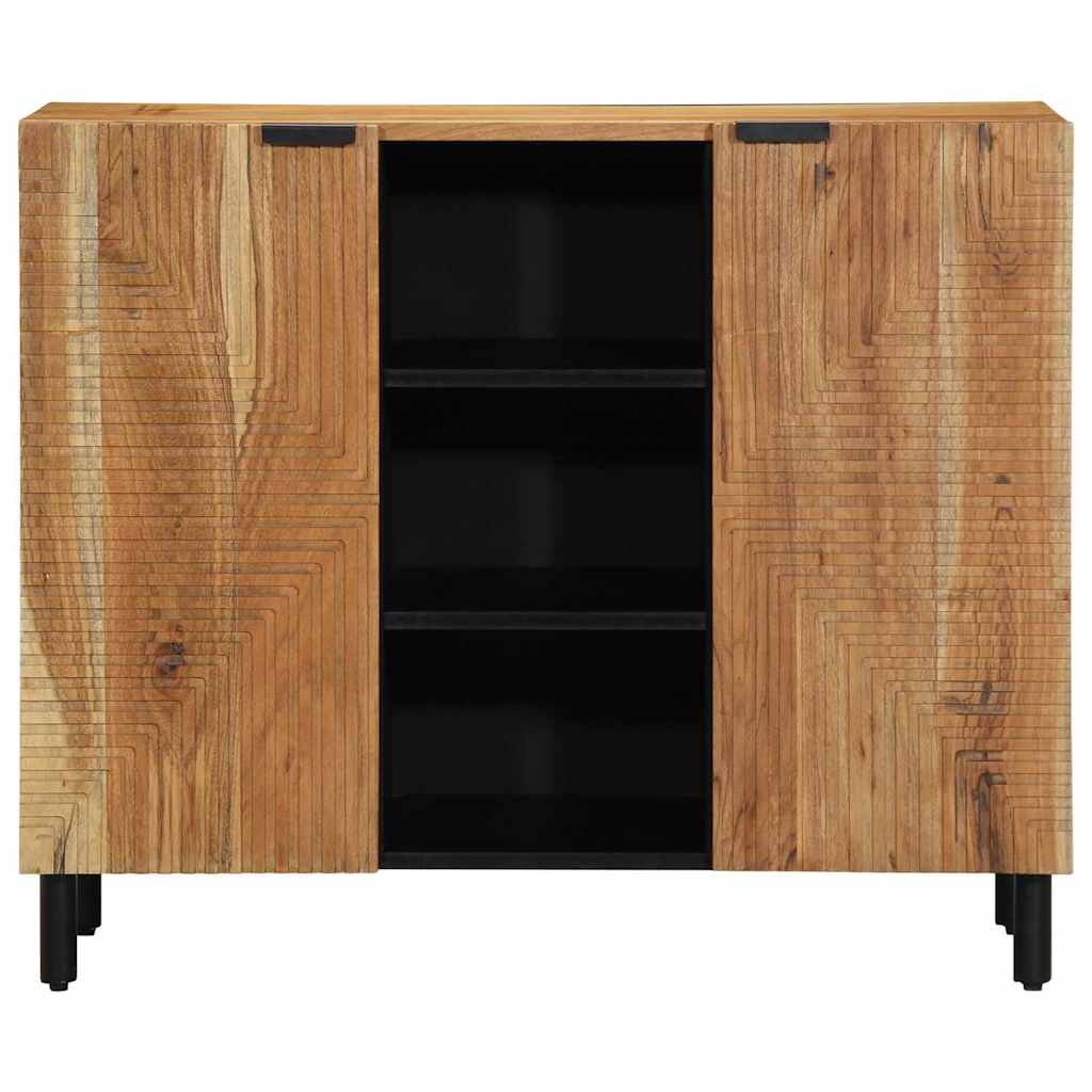 Sideboard mit Regal Braun 90 x 33 x 75 cm Massivholz Akazie