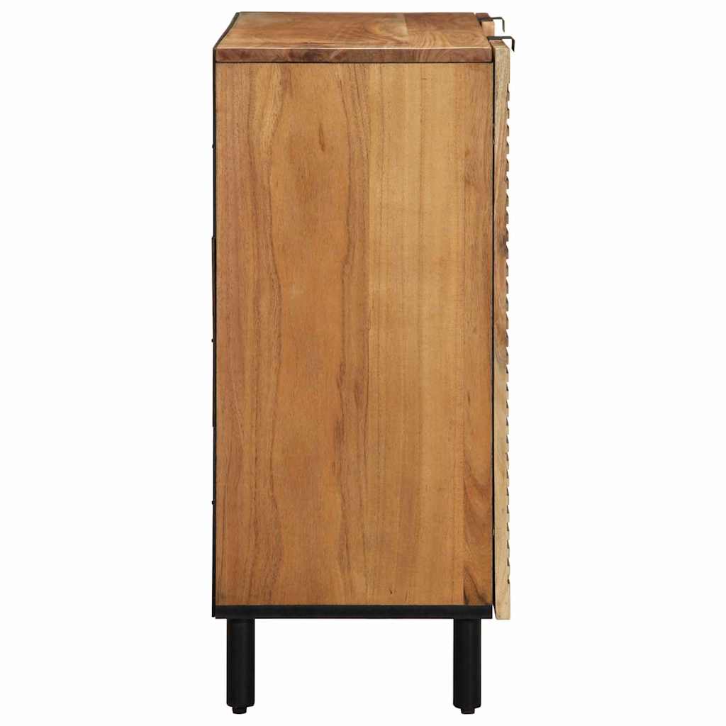 Sideboard mit Regal Braun 90 x 33 x 75 cm Massivholz Akazie