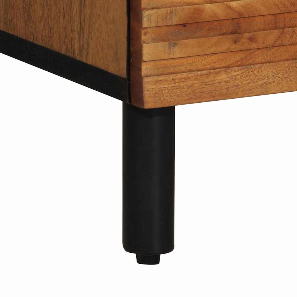 Highboard mit Regal Braun 60 x 33 x 100 cm Massivholz Akazie