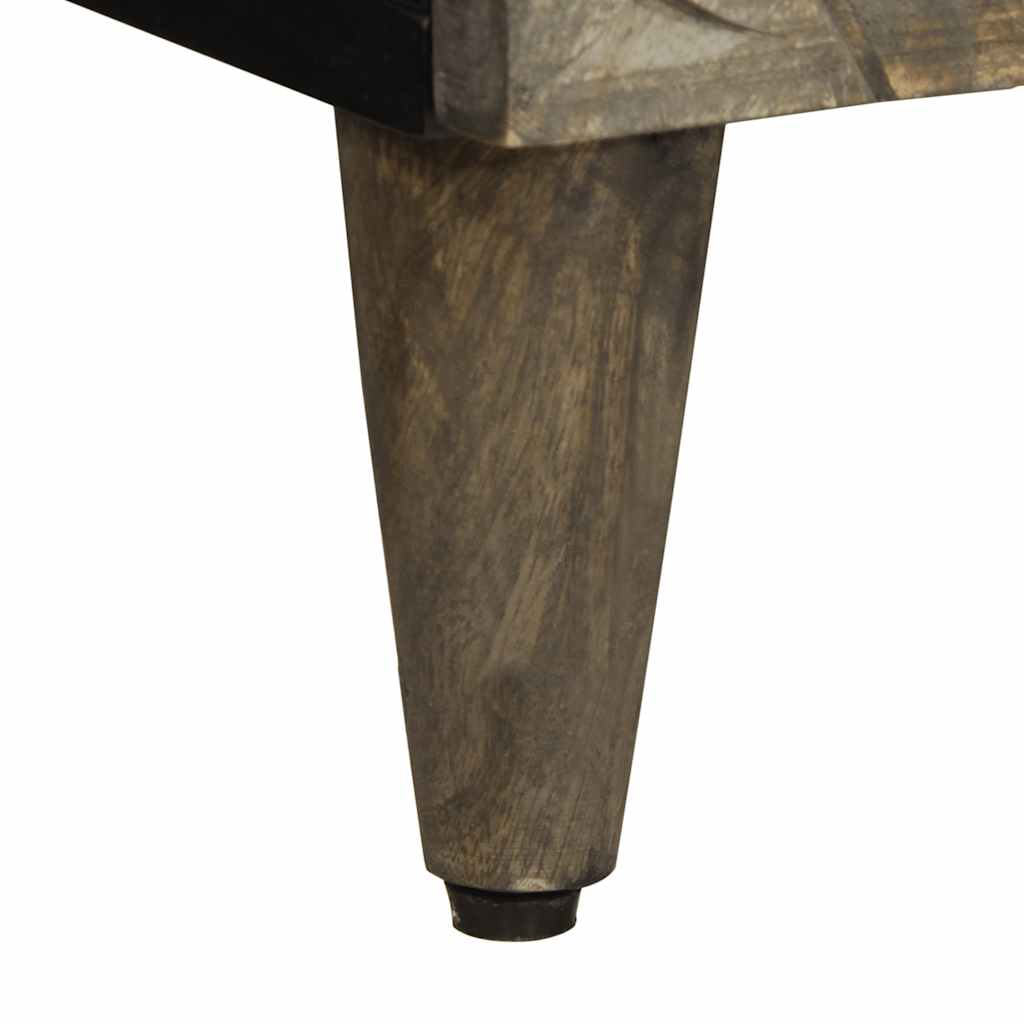 Nachttisch Hellgrau 50x33x60 cm Massivholz Mango