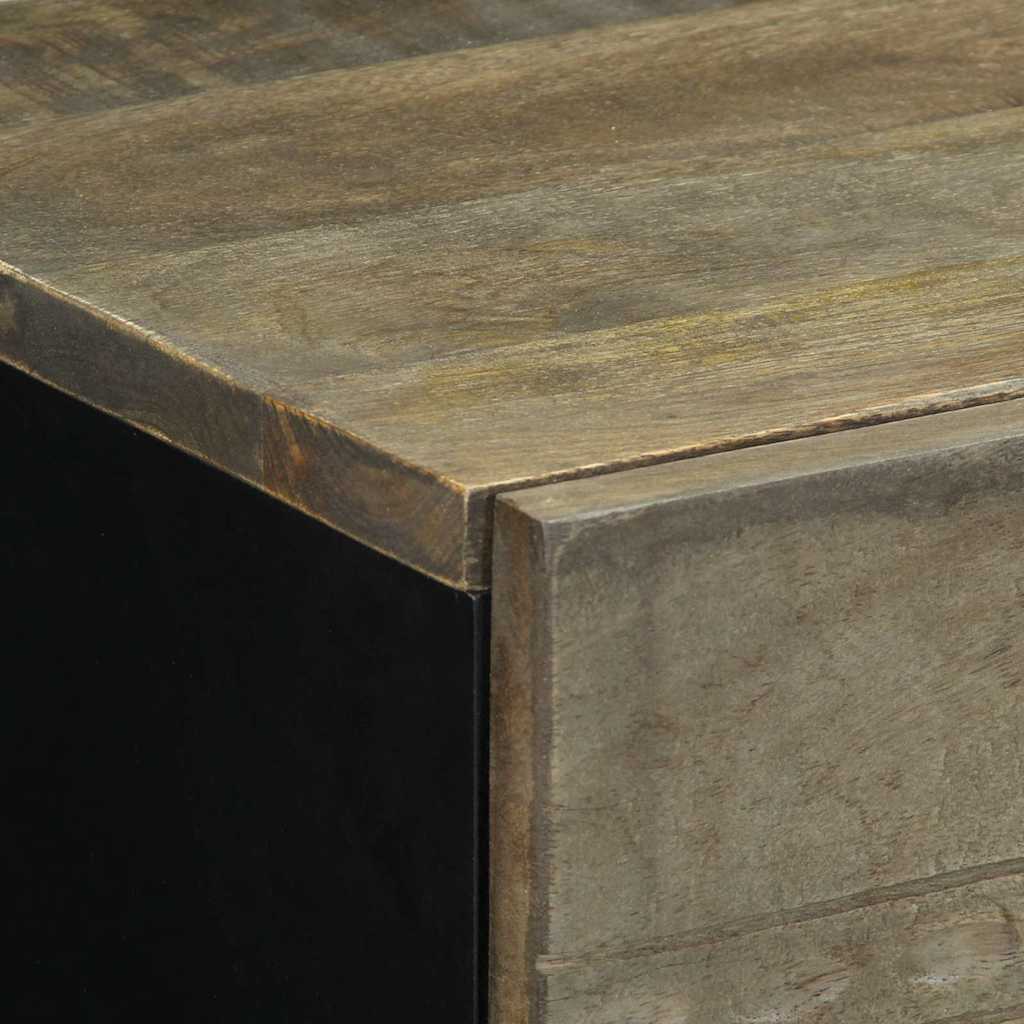 Nachttisch Hellgrau 50x33x60 cm Massivholz Mango
