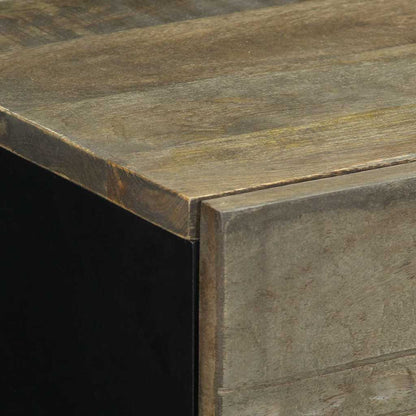 Nachttisch Hellgrau 50x33x60 cm Massivholz Mango