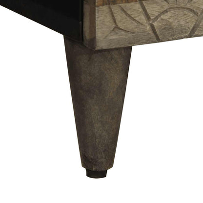 Nachttisch Hellgrau 50x33x60 cm Massivholz Mango
