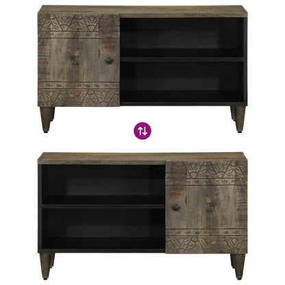 TV-Schrank Hellgrau 80x31,5x46 cm Massivholz Mango