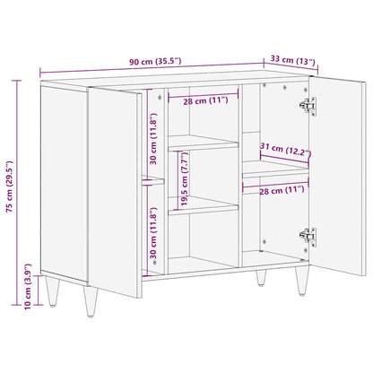 Sideboard 90x33x75 cm Massivholz Mango