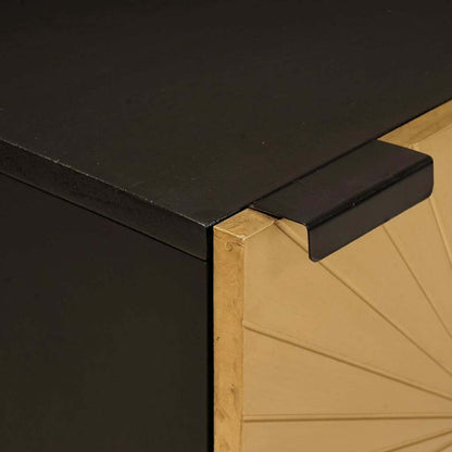 Nachttisch 2 pcs Schwarz und Gold 40 x 33.5 x 46 cm