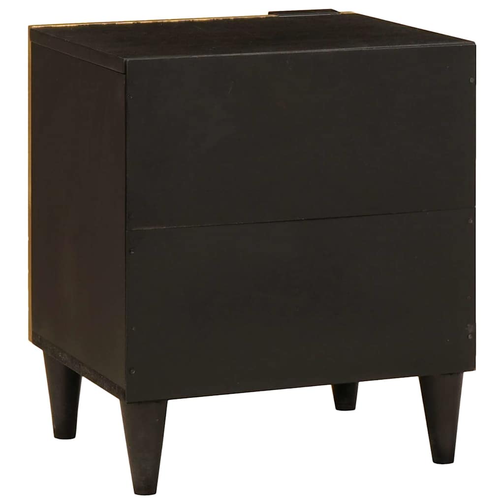 Nachttisch 2 pcs Schwarz und Gold 40 x 33.5 x 46 cm