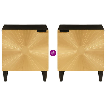 Nachttisch 2 pcs Schwarz und Gold 40 x 33.5 x 46 cm